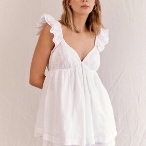 Goldie Sleep Set - Cotton Voile - White Swiss Dot